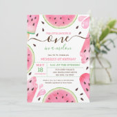 Invitation d'anniversaire Watermelon One In A Melo (Debout devant)