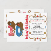 Invitation d'anniversaire Western Big Ten Boy (Devant / Derrière)