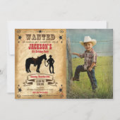 Invitation d'anniversaire Western Cowboy / Affiche (Devant)
