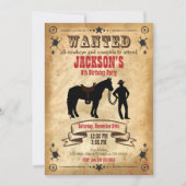 Invitation d'anniversaire Western Cowboy / Affiche (Devant)
