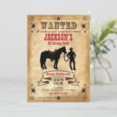 Invitation d'anniversaire Western Cowboy / Affiche (Debout devant)