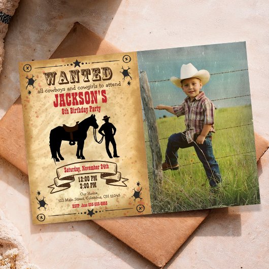 Invitation d'anniversaire Western Cowboy / Affiche