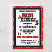 Invitation d'anniversaire Western Paisley Handkerc (Dos)