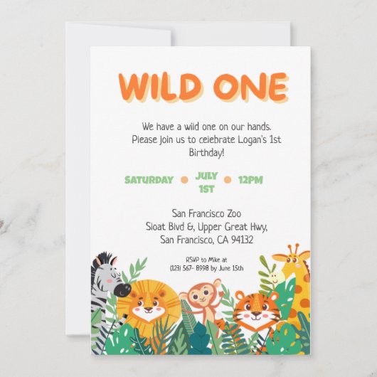 Invitation d'anniversaire Wild One Boy (Devant)