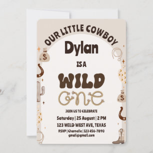 Invitation d'anniversaire Wild One Cowboy
