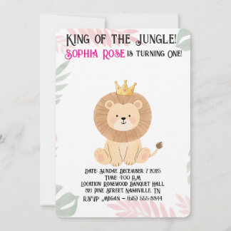 Invitation d'anniversaire Wild One Crown