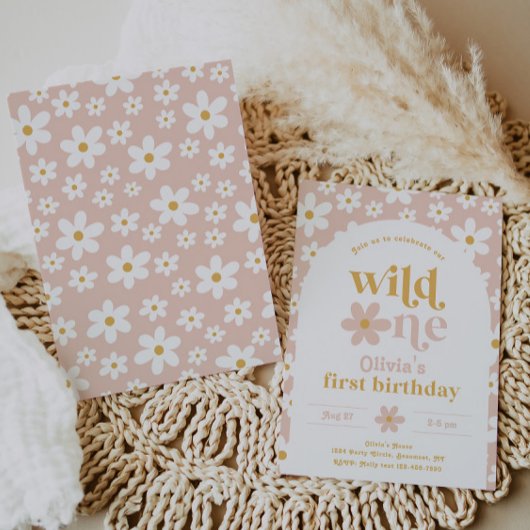 Invitation d'anniversaire Wild One Daisy | Premier
