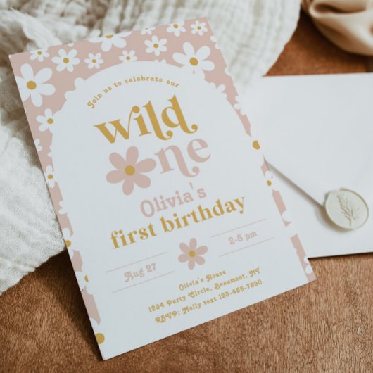 Invitation d'anniversaire Wild One Daisy | Premier