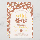 Invitation d'anniversaire Wild One Daisy | Premier (Devant / Derrière)