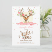 Invitation d'anniversaire Wild One Deer Woodland B (Debout devant)