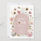 Invitation d'anniversaire Wild One : Édition Fleur (Devant)
