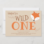 Invitation d'anniversaire Wild One Fox (Devant)