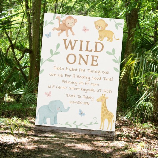 Invitation d'anniversaire Wild One Jungle