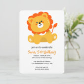 Invitation d'anniversaire Wild One, Lion 1er anniv (Debout devant)
