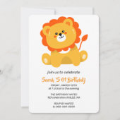 Invitation d'anniversaire Wild One, Lion 1er anniv (Devant)