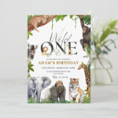 Invitation d'anniversaire Wild One, Safari 1er ann (Debout devant)
