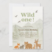 Invitation d'anniversaire Wild One Woodland (Devant)