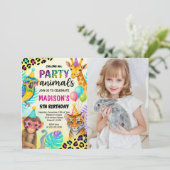 Invitation d'anniversaire Wild Safari Jungle (Debout devant)