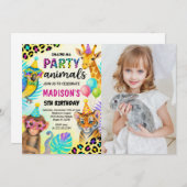 Invitation d'anniversaire Wild Safari Jungle (Devant / Derrière)