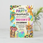 Invitation d'anniversaire Wild Safari Jungle (Debout devant)