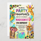 Invitation d'anniversaire Wild Safari Jungle (Devant / Derrière)