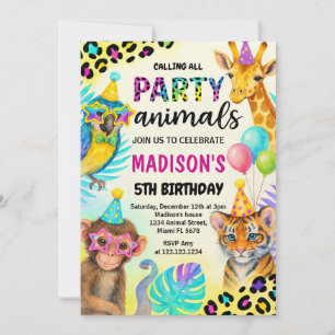 Invitation d'anniversaire Wild Safari Jungle
