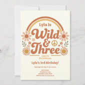 Invitation d'anniversaire Wild Three Fille | Rétro (Devant)