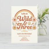 Invitation d'anniversaire Wild Three Fille | Rétro (Debout devant)