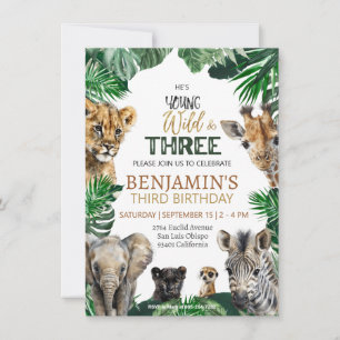 Invitation d'anniversaire Wild & Three Safari