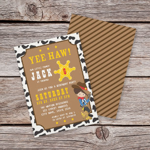 Invitation d'anniversaire Wild West Cowboy