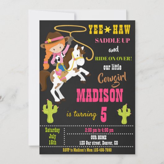 Invitation d'anniversaire Wild west rodeo party (Devant)
