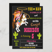 Invitation d'anniversaire Wild west rodeo party (Devant / Derrière)