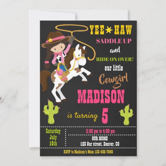 Invitation d'anniversaire Wild west rodeo party (Devant)