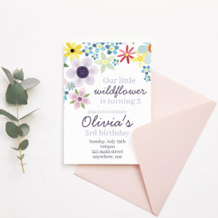 Invitation d'anniversaire Wildflower