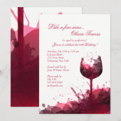 Invitation d'anniversaire Wine Splash 2 (Devant / Derrière)