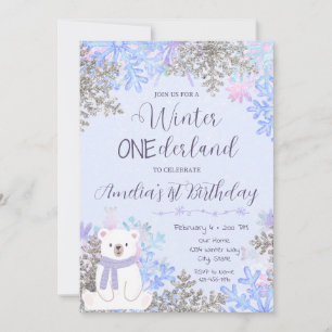 Invitation d'anniversaire Winter Onederland