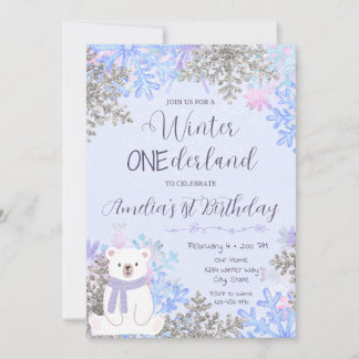 Invitation d'anniversaire Winter Onederland