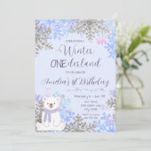 Invitation d'anniversaire Winter Onederland (Debout devant)