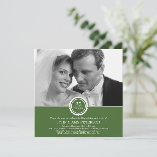 Invitation d'anniversaire Wonderful Years (Vert) (Debout devant)