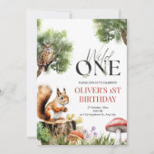 Invitation d'anniversaire Woodland Wild One 1er an (Devant)
