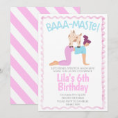 Invitation d'anniversaire Yoga Chèvre (Devant / Derrière)