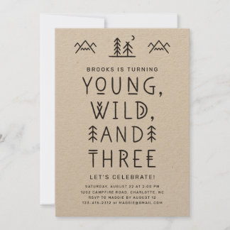 Invitation d'anniversaire Young Wild et Three Kraf