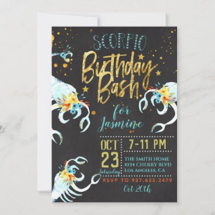 Invitation d'anniversaire Zodiac Scorpio