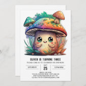 Invitation d'Anniversaires de enfants de champigno (Devant / Derrière)