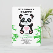 Invitation d'Anniversaires de enfants Plantes Pand (Debout devant)