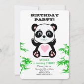 Invitation d'Anniversaires de enfants Plantes Pand (Devant)