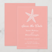 Invitation d'annonce de mariage Coral Starfish (Devant / Derrière)