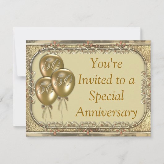 Invitation d'annonce du 50e anniversaire de mariag (Devant)