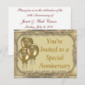 Invitation d'annonce du 50e anniversaire de mariag (Devant / Derrière)