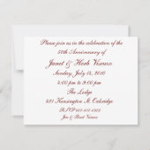 Invitation d'annonce du 50e anniversaire de mariag (Dos)
